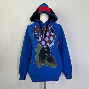 Minnie Mouse Ear Hoodie Blue Pullover Sweatshirt